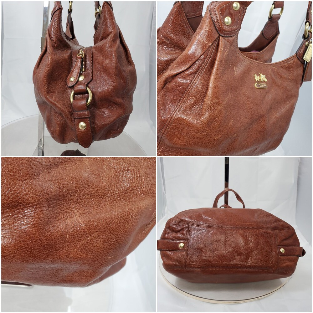 Vintage Y2K Coach 14336 Maddison Maggie Brown Glazed Leather Slouchy Hobo Bag - Picture 14 of 16